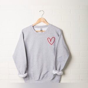 Target-Women’s medium gray embroidered heart sweatshirt